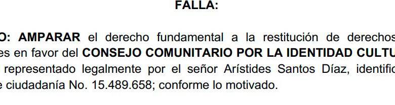 Esta es la sentencia que restituye el territorio.