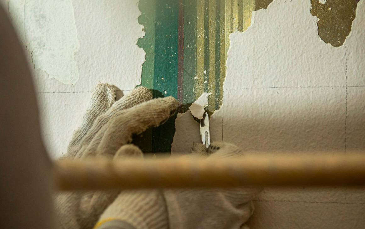 El trabajo de restauración del claustro San Ignacio ha requerido mucha paciencia de quienes han intervenido en la obra. Foto: Carlos Velásquez. 