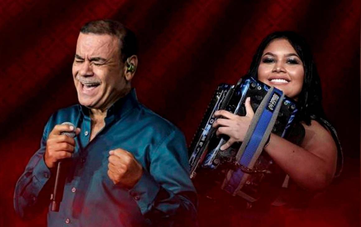 El Festival de la Leyenda Vallenata, que comienza este martes 30 de abril, le rinde homenaje a Iván Villazón, que en la imagen aparece al lado de Jeimy Arrieta. FOTO Colprensa
