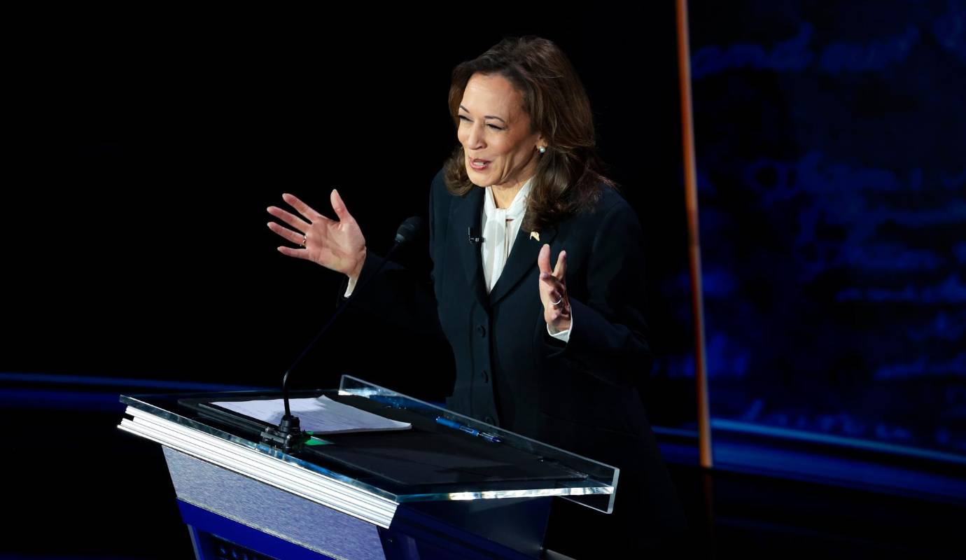 Kamala Harris intentó provocar a Donald Trump, logrando incomodarlo y generar una notable molestia. Foto: GETTY