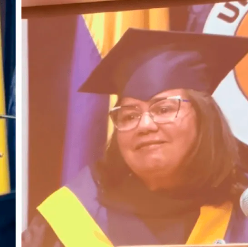 La historia de Astrid mereció un emotivo homenaje en medio de la ceremonia de graduación. FOTO: CORTESÍA