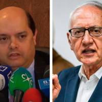 Enrique Vargas Lleras, quien hizo parte de la junta directiva de la Nueva EPS, y el ministro de Salud, Guillermo Jaramillo. FOTO CORTESÍA