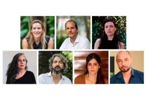 En las fotografías podemos ver a algunos de los esctiores mencionados en el texto. 1. Sara Jaramillo 2. Esteban Duperly. 3. Lina Parra Ochoa. 4. Isabel Botero. 5. Jorge Iván Agudelo. 6. Lorena Salazar Masso. 7. Gilmer Mesa.