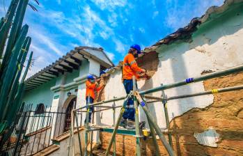 Así avanzan los trabajos en Casa Blanca, la casa museo de Débora Arango, en Envigado. FOTO Camilo Suárez.