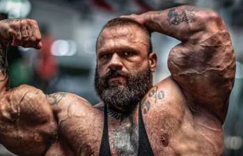 Illia Golem, fisicoculturista checo conocido como “The Mutant”, alcanzó la fama por su imponente físico y uso de sustancias para aumentar su masa muscular. FOTO Colprensa