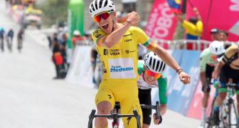 Miguel Ángel López es profesional desde 2015, año en el que fue fichado por el Astana. Actualmente corre en el Team Medellín. FOTO cortesía 