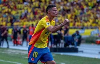 James festejando su gol frente a Argentina. FOTO: Juan Antonio Sánchez