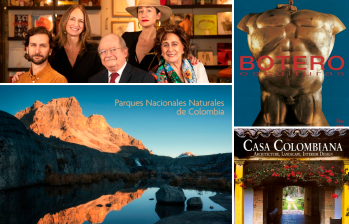 Arriba la familia Villegas. Abajo los libros más vendidos en sus 50 años de historia. FOTOS Cortesía 