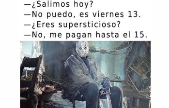 Para muchas personas, el viernes 13 viene cargado de mala suerte. Foto: tomada de X @Chiste_Geniales