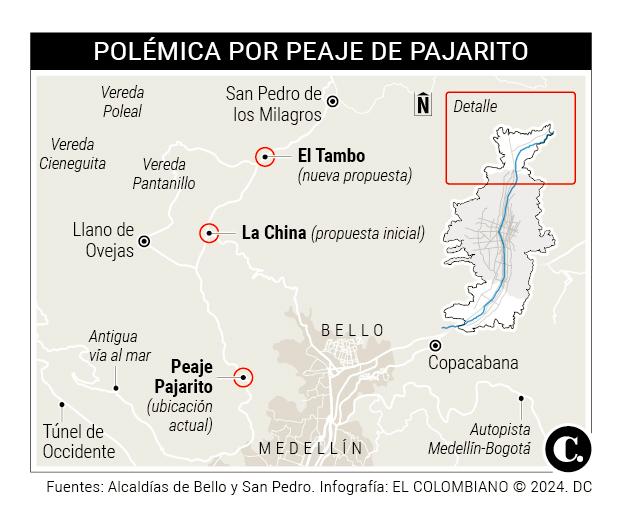 Traslado del peaje Pajarito tiene enfrentados a Bello y a San Pedro de los Milagros en Antioquia
