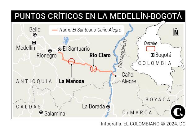 Avanzan obras en sectores de la Autopista Medellín-Bogotá cuyo mal estado había provocado protestas 