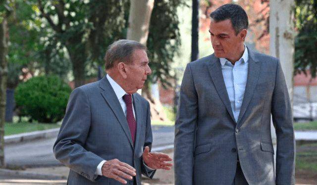 Edmundo González junto a Pedro Sánchez, presidente del Gobierno Español. FOTO COMANDO CON VENEZUELA 