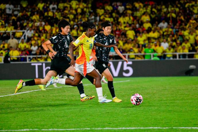 El equipo colombiano mostró un sólido desempeño defensivo y supo mantener la ventaja, controlando los intentos de Corea por igualar el marcador. Foto: Cortesía FCF