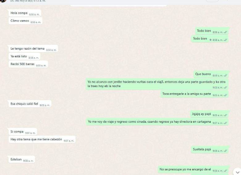 Imagen del segundo chat entre Osvaldo Álvarez y Reinaldo Escudero.
