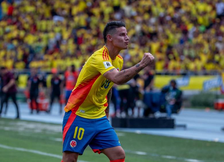 James festejando su gol frente a Argentina. FOTO: Juan Antonio Sánchez