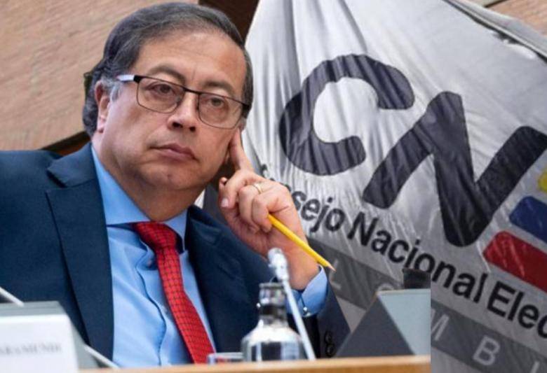 Presidente Gustavo Petro y el CNE. Foto: Presidencia-composición EL COLOMBIANO