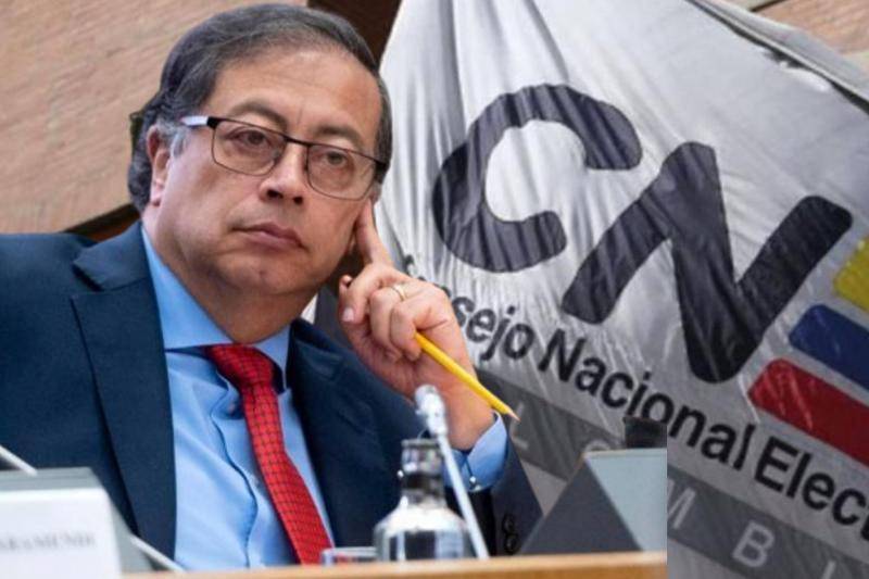 Presidente Gustavo Petro y el CNE. Foto: Presidencia-composición EL COLOMBIANO