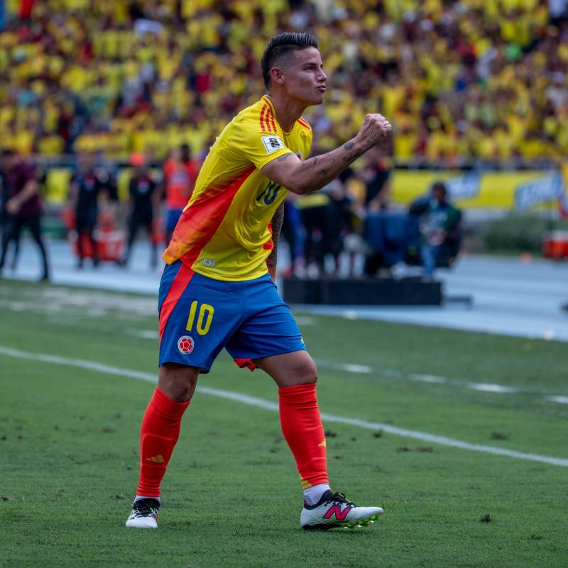 James festejando su gol frente a Argentina. FOTO: Juan Antonio Sánchez