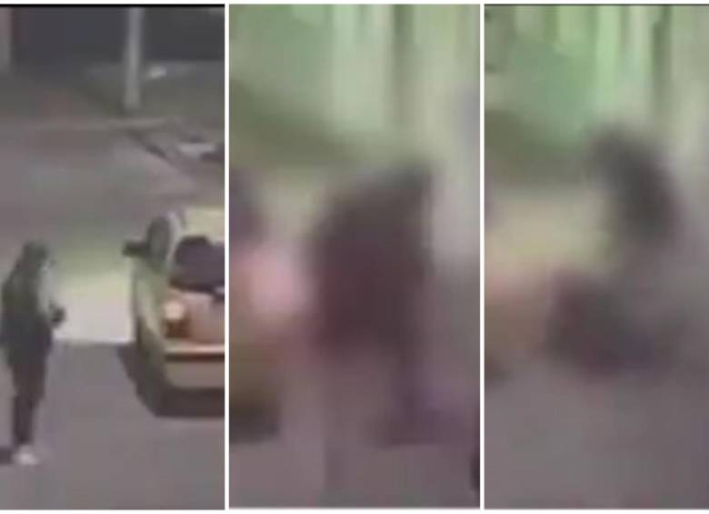 Secuencia del asesinato del cantante. El sujeto de la primera toma le disparó al otro donde la imagen se ve difuminada. FOTO: CAPTURA VIDEO REDES SOCIALES CITY TV