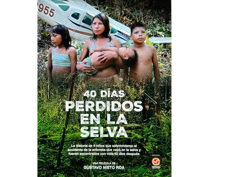 Afiche de la película 40 días perdidos en la selva, del director Gustavo Nieto Roa. FOTO Cortesía 