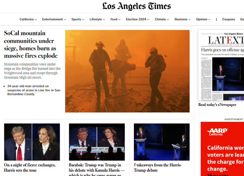 <b>Los Ángeles Times - captura de pantalla</b>