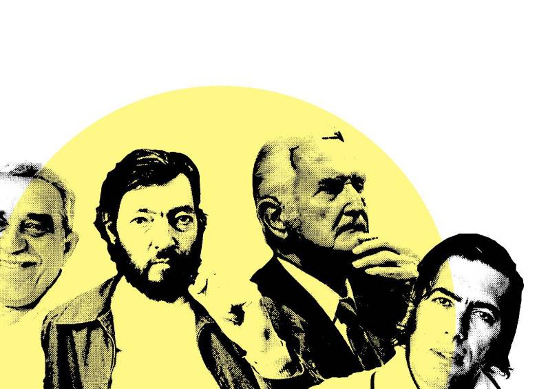 Gabriel García Márquez, Julio Cortázar, Carlos Fuentes y Mario Vargas Llosa (de izq. a der.), fíguras indiscutibles del llamado “boom” de la literatura latinoamericana matuvieron correspondencia entre ellos, ahora publicada en libro. Foto: GETTY
